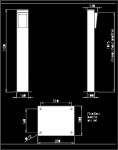 POTELET ABMATIC 45 - FEUX ROUGE-VERT LEDS - 1,2 M